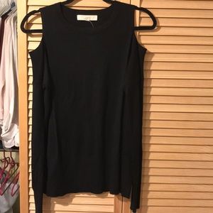 Black cold shoulder sweater